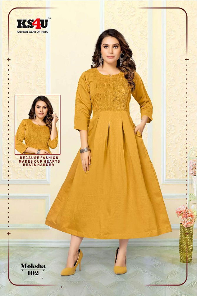 Ks4u Moksha V 1 Fancy Party Wear Wholesale Designer Kurtis
